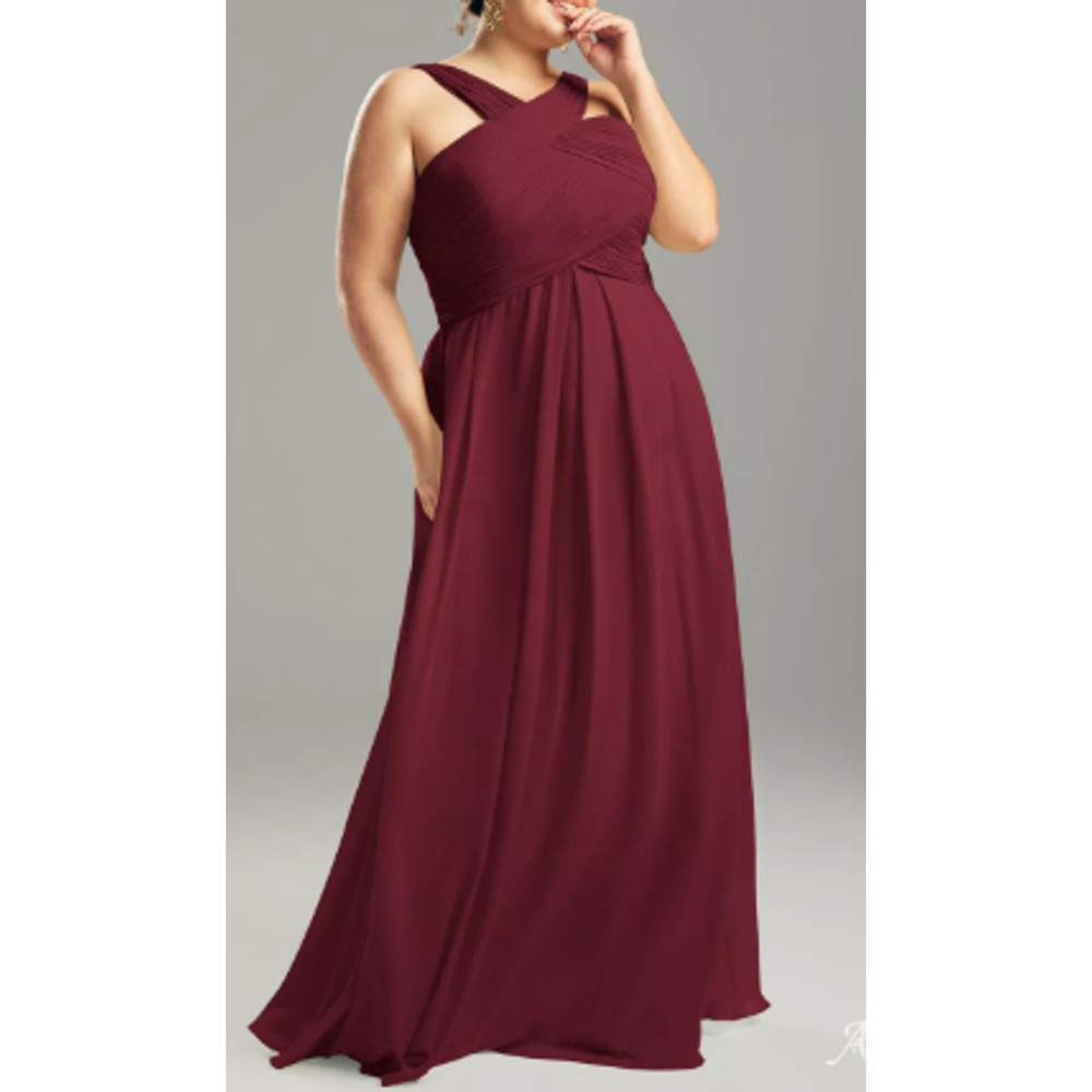 AW BRIDAL 2 XS burgundy Vienna wedding guest formal party maxi dress NEW B80